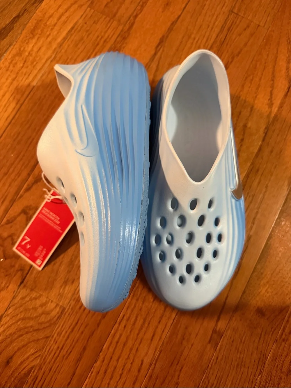 Nike Kids Pale Blue Slip-On Water Clogs